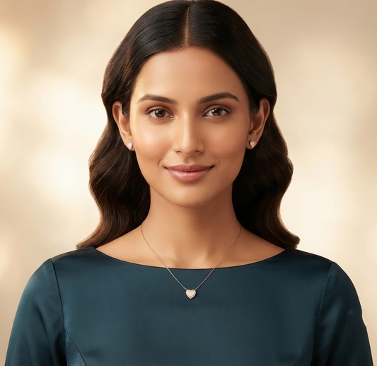 Forever Heart Diamond Pendant Chain Set