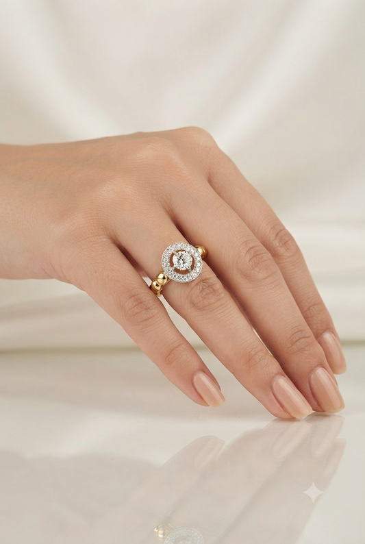 Halo Circular Diamond Ring