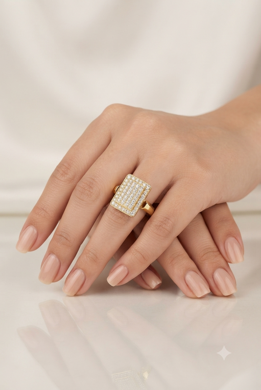 Sparkling Radiant Shaped Ring
