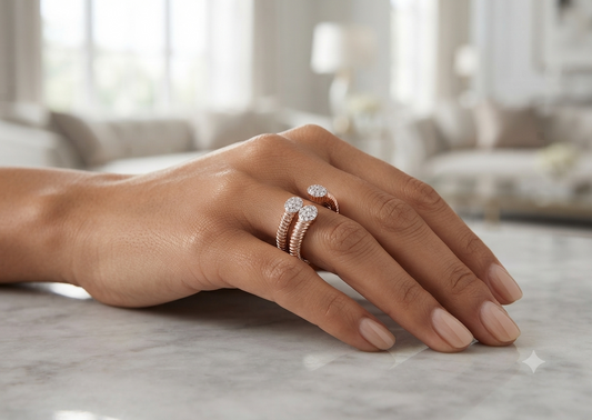 Open Duo Diamond Ring