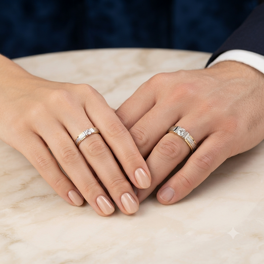 Asteria Diamond Couple Rings
