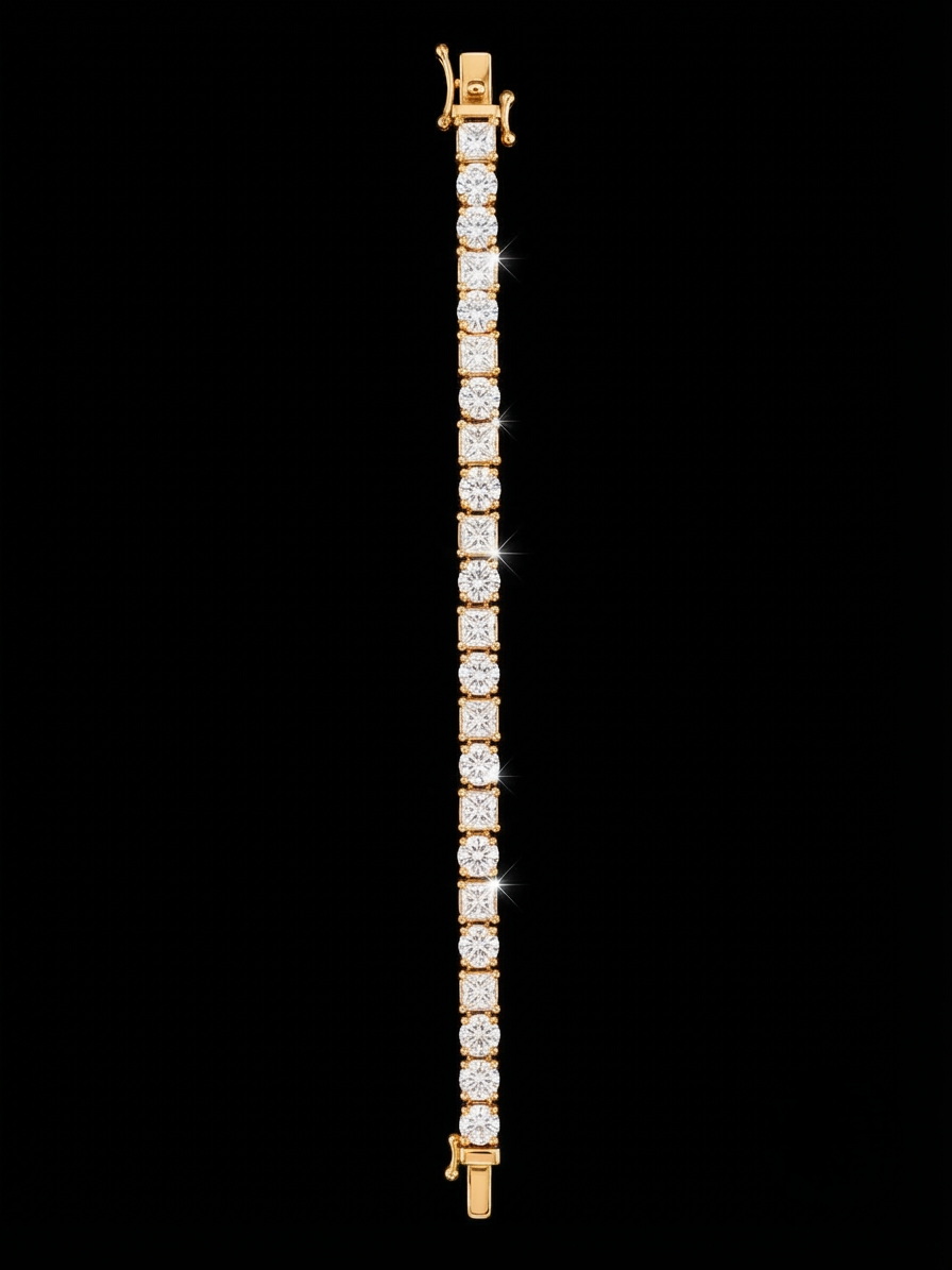Princess Round Diamond Tennis Bracelet