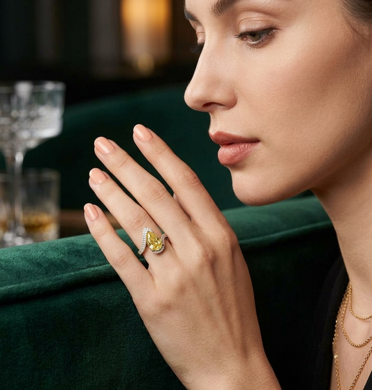 4ct Yellow Diamond Solitaire Ring