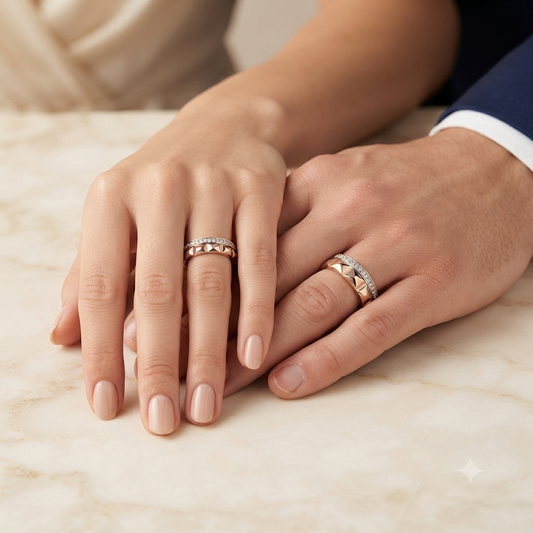 Gilded Ritual Diamond Couple Rings