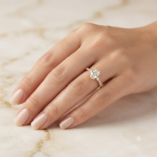 Oval-Cut Solitaire Diamond Ring