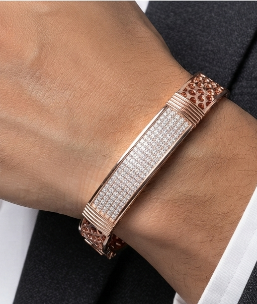 Stackable Pave Diamond Men's Kada