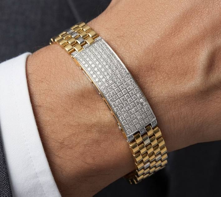 Luxurious Diamond Gents Bracelet