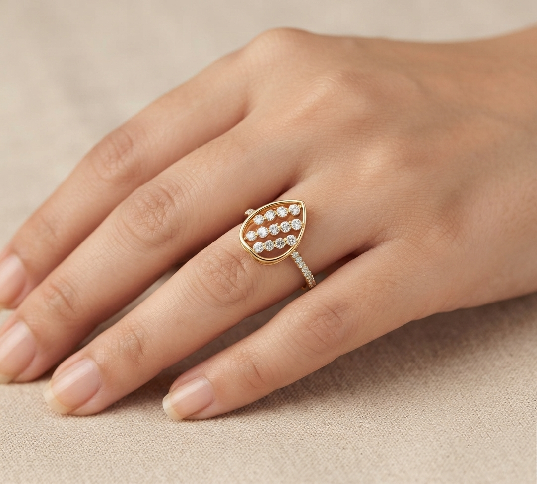 Aurelia Teardrop Diamond Ring