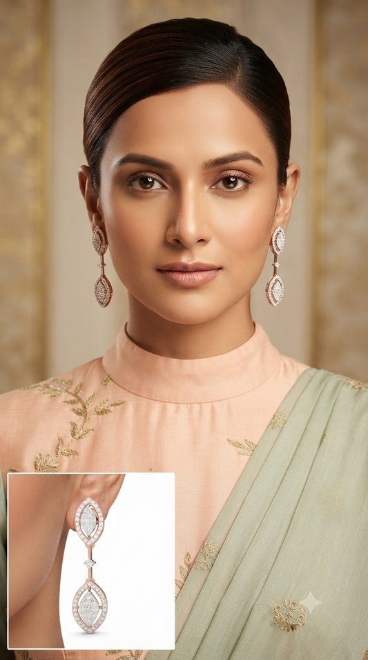 Lavish Diamond Beads Drop Earring