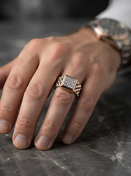 Unique Two Tone Diamond Ring