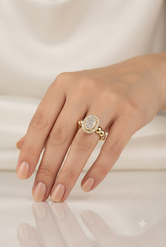 Ball Oval Diamond Ring