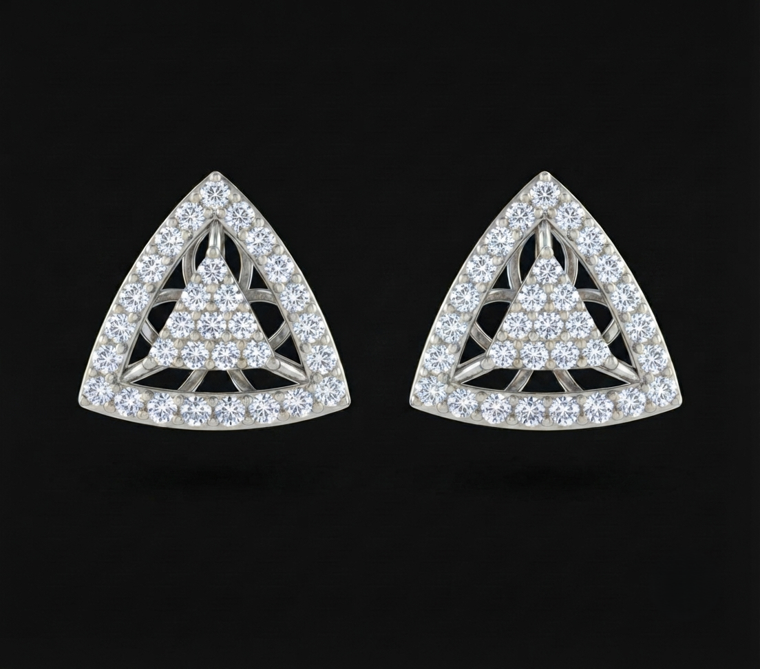 Sri Chakra Diamond Stud