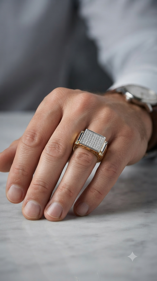Two-Tone Diamond Power Ring