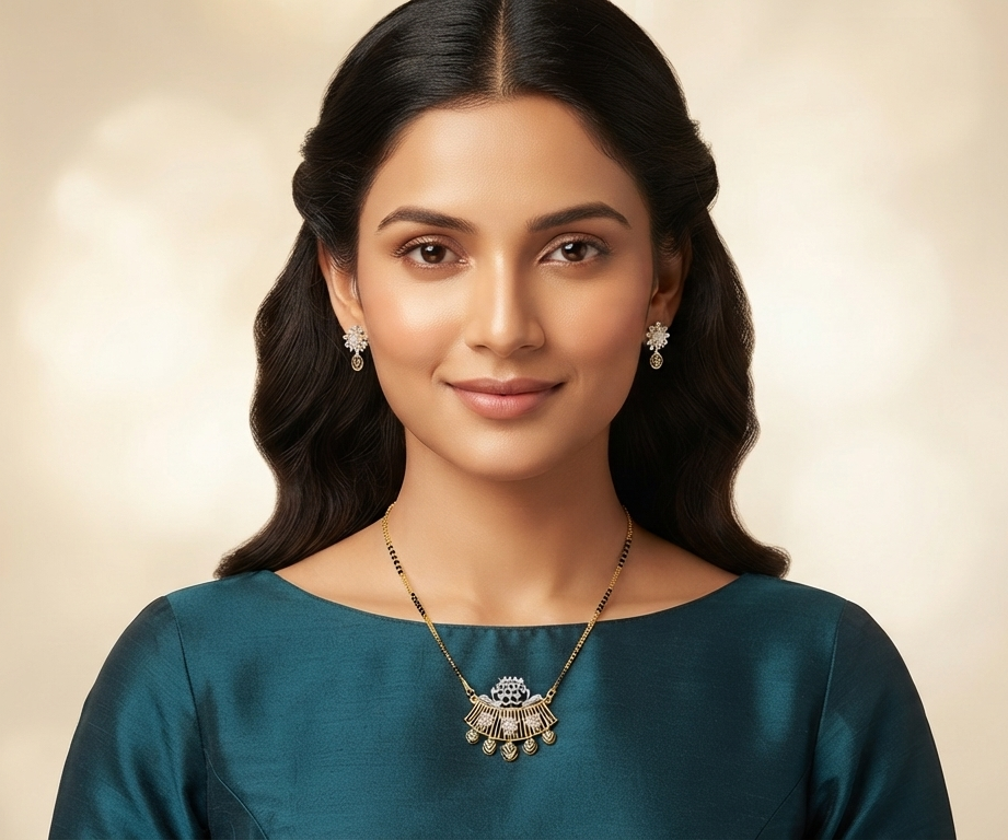 Royal Crest Diamond Pendant Earring Set