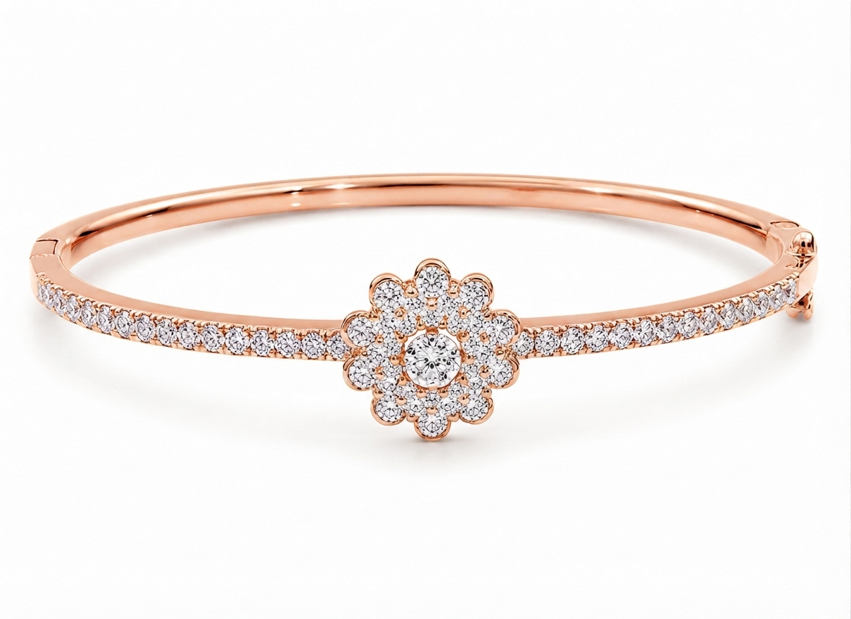 Evara Floral Diamond Kada