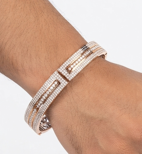 Elegant Pave Diamond Gents Kada