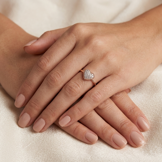 Gilded Heart Diamond Ring