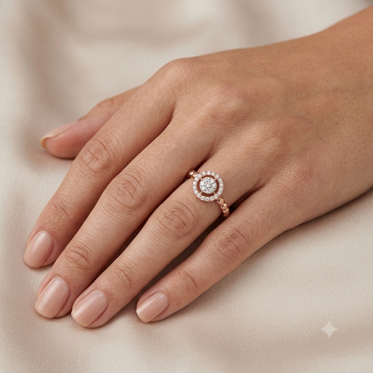 Bloom Radiance Halo Diamond Ring