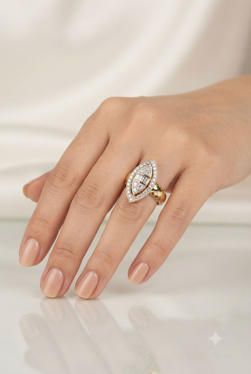 Cluster Marquise Diamond Ring