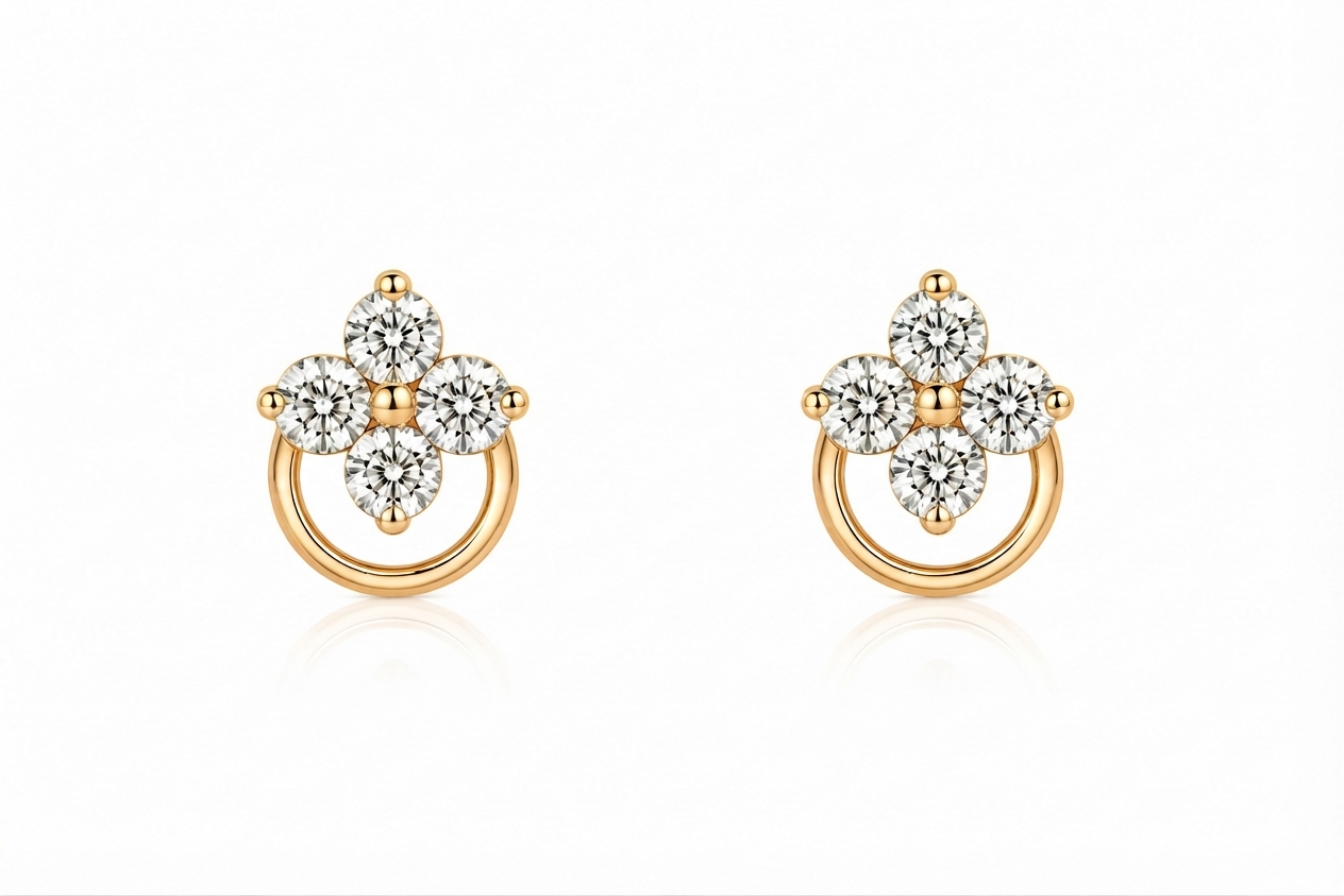 Flora Halo Diamond Studs