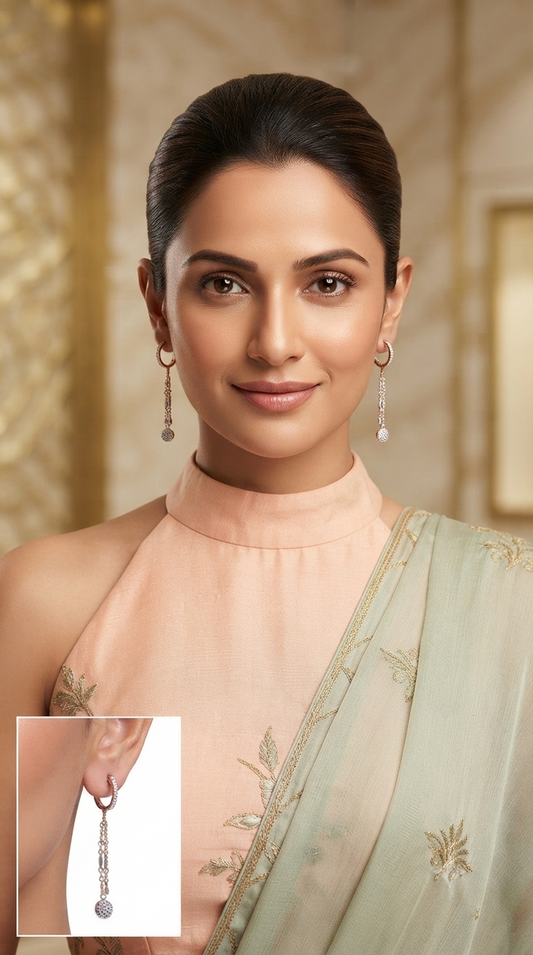 Dangle Drop Diamond Earring