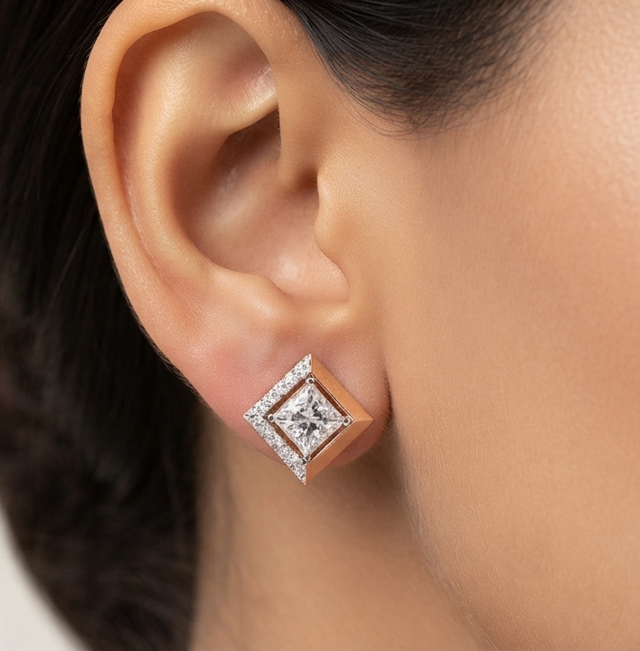 Diamond Half Halo Earrings