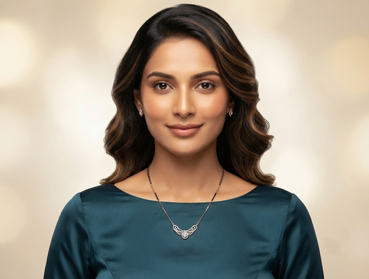 Flutter Diamond Pendant Earring Set
