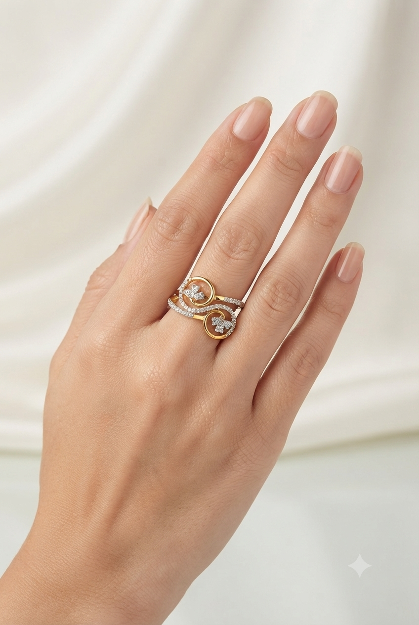 Corded Clover Diamond Ring