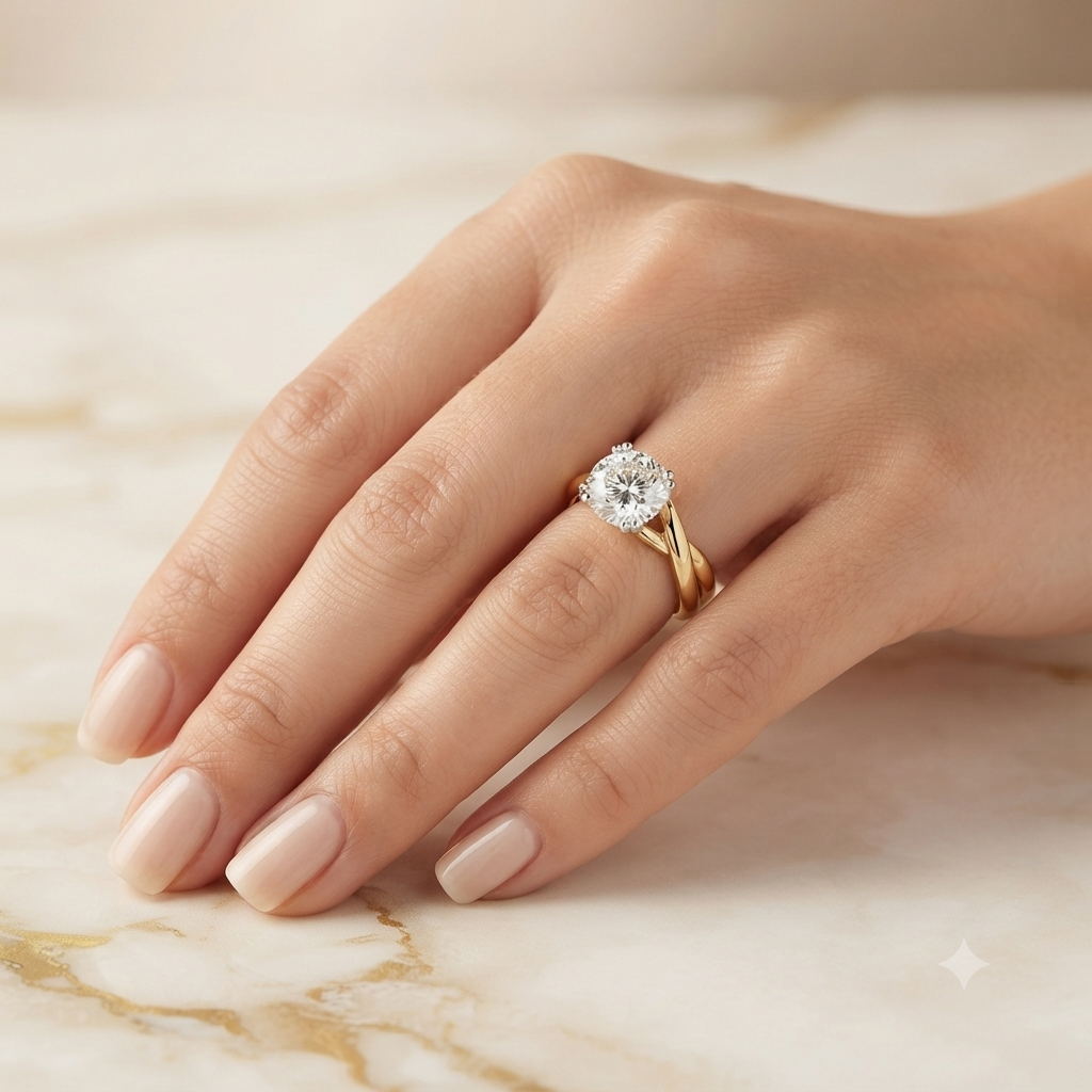 Double Prongs Solitaire Diamond Ring