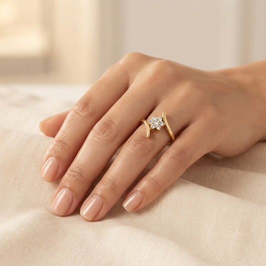 Floral Twist Diamond Ring