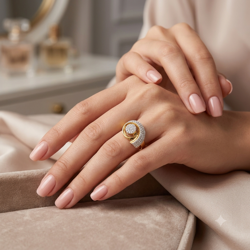 Sparkling Swirl Diamond Ring