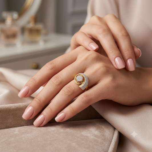 Sparkling Swirl Diamond Ring