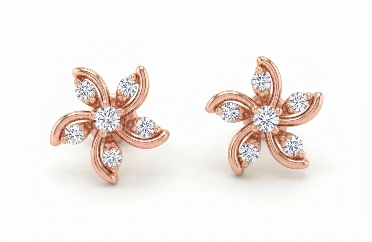 Pixie Flower Diamond Stud