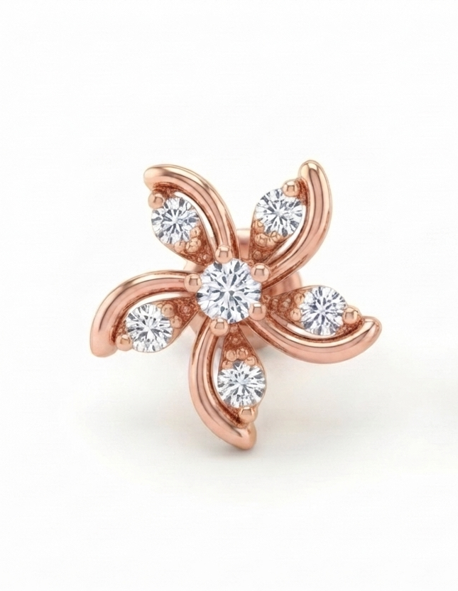 Swirl Blossom Diamond NosePin