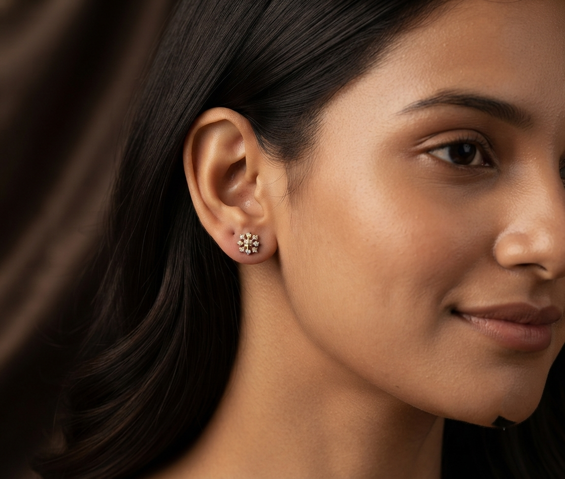 Lakshmi Chakra Diamond Stud