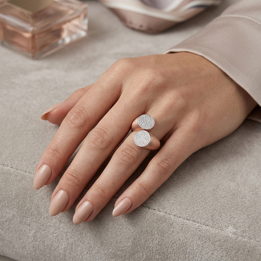 Duo Spark Sculpted Diamond Ring