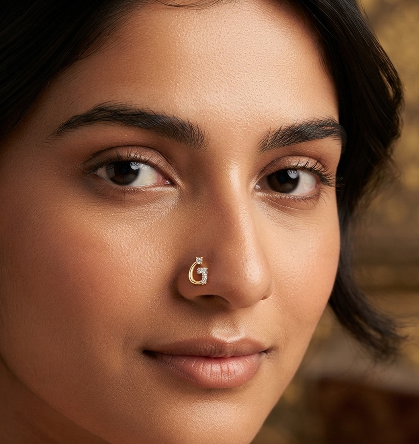 Gauri Initial Nose Pin