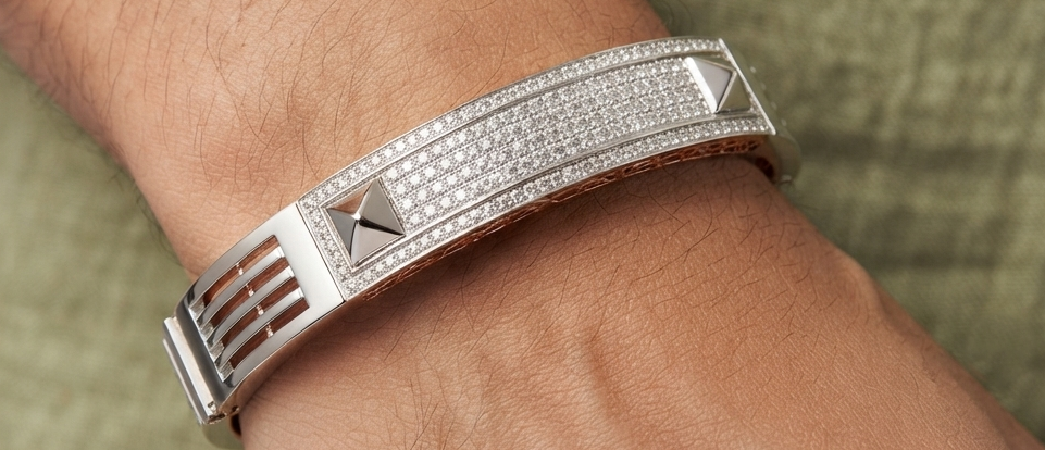 Attractive Dual Tone Diamond Kada