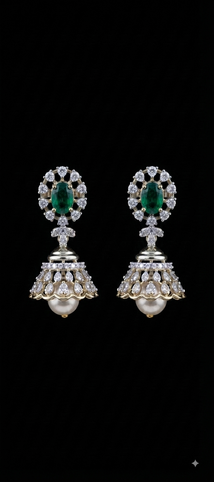 Regal Bloom Diamond Jhumka