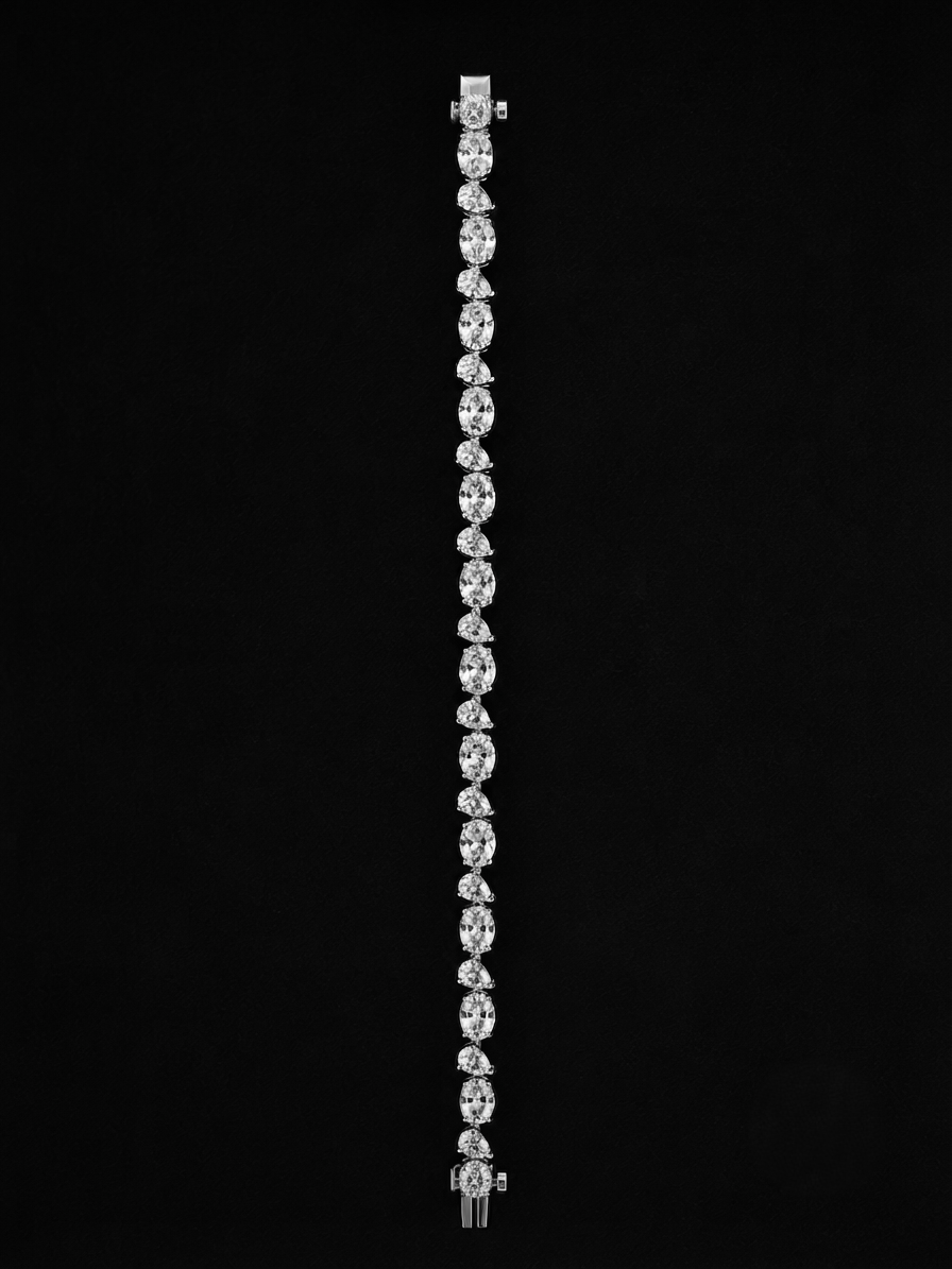 Dual Shape Diamond Tennis Bracelet