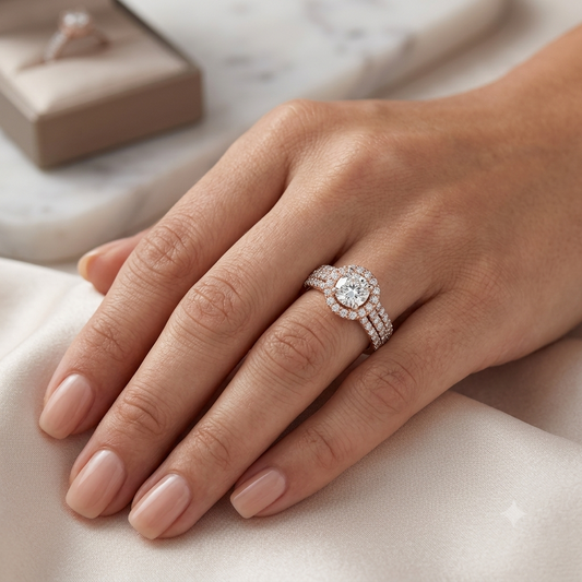 Rose Gold Halo Ring
