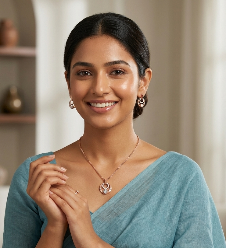 Fancy Open Round Diamond Pendant