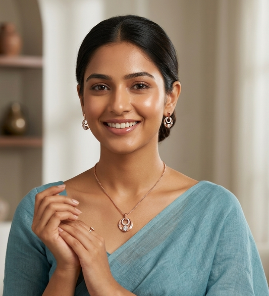Fancy Open Round Diamond Pendant