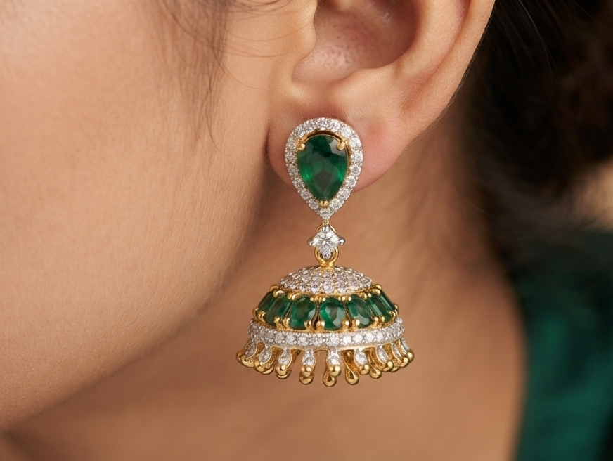 Mayura Emerald Jhumki