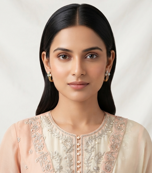 Regal Rise Geometric Diamond Earrings