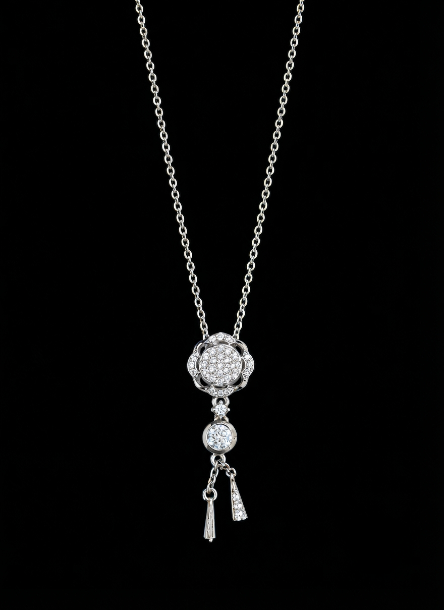 Eclat Tiered Diamond Chain Pendant