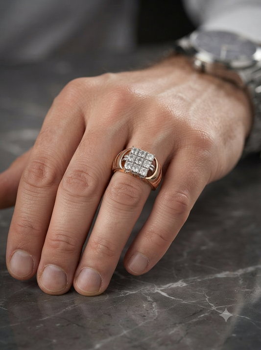 Geometric Fleur Diamond Ring