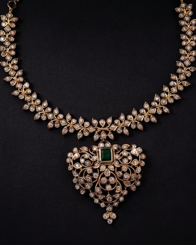 Diamond and Emerald Necklace