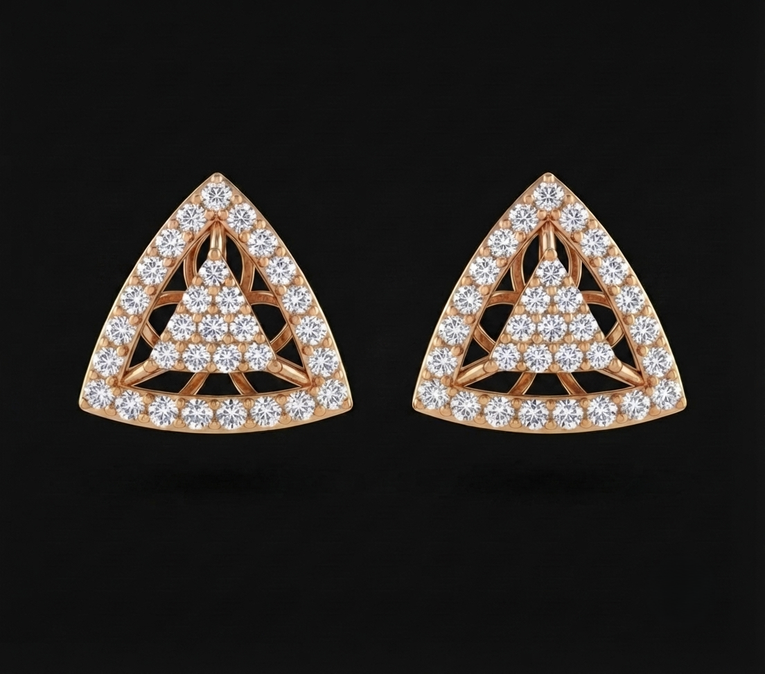 Sri Chakra Diamond Stud