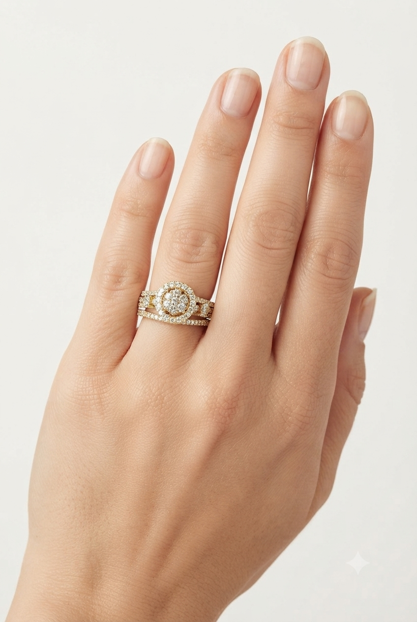Modern Three Row Ring